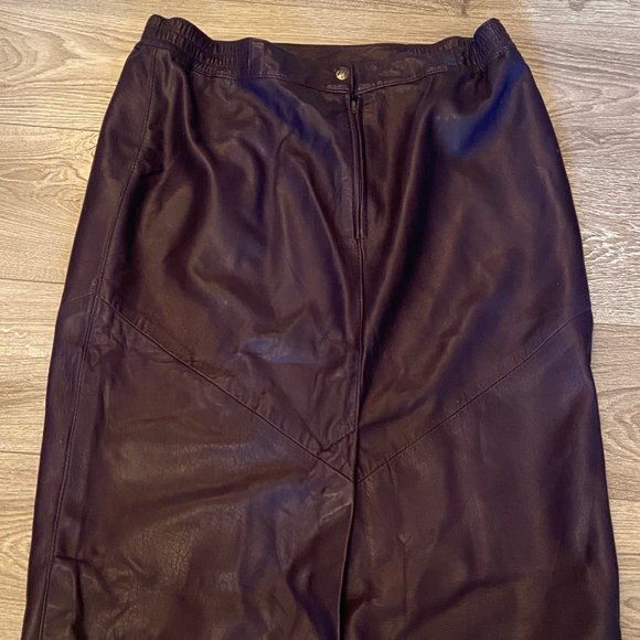 EUC Vintage DiCapra Authentic Leather Skirt - Picture 1 of 2